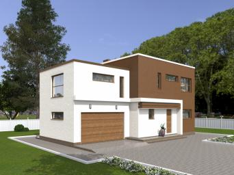 Проект индивидуального двухэтажного жилого дома в стиле минимализм